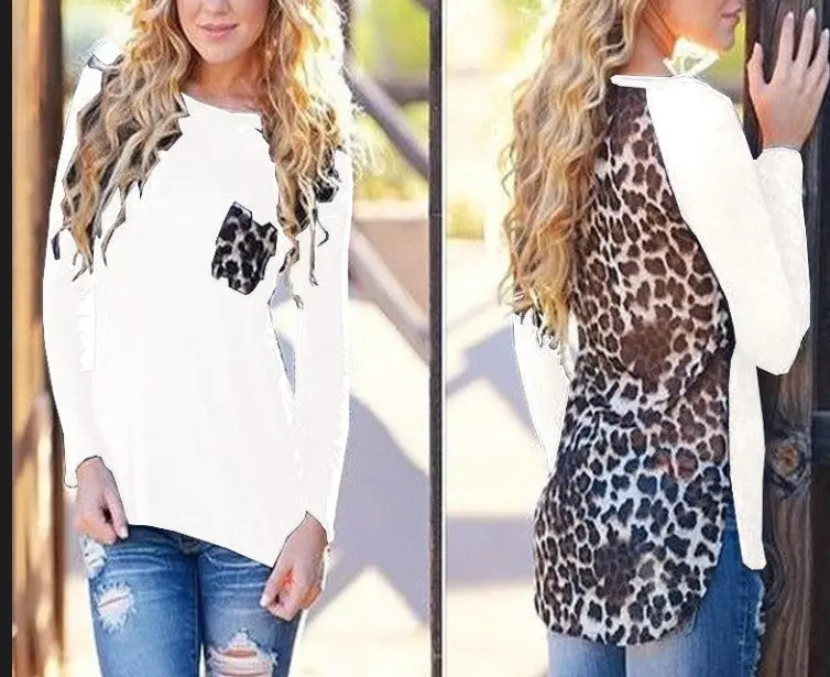 Large Plus Size Leopard Chiffon Blouse Tops Women Clothes J6123 8