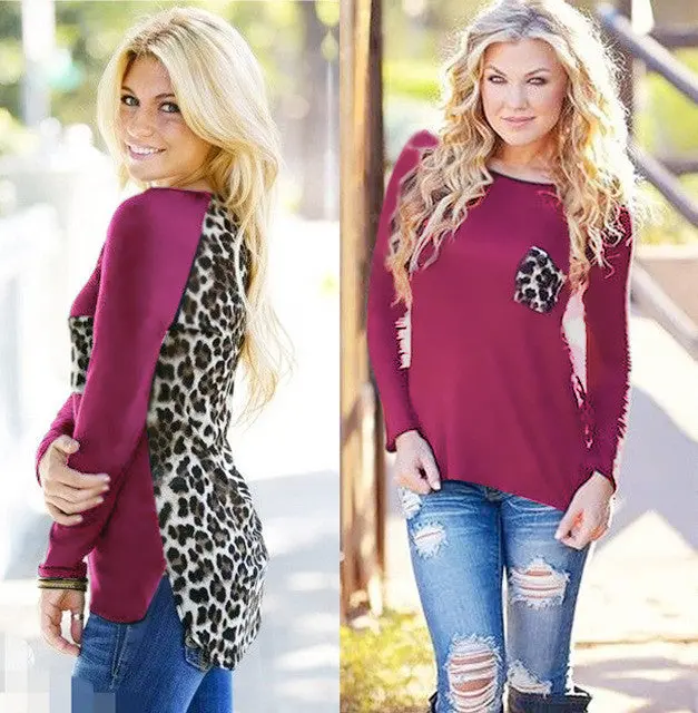 Large Plus Size Leopard Chiffon Blouse Tops Women Clothes Multi Color 1