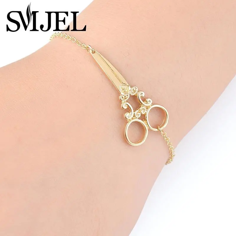 Large Size Scissors Bracelets 18K Gold Plated Bracelets Jewelry B029 1