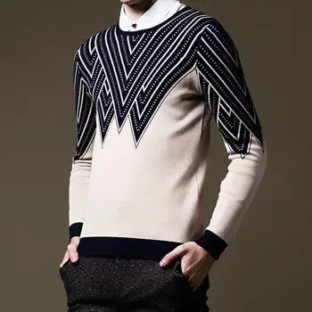 Large Size Sweaters Casual Slim Fit Knitted Long Sleeved O Neck Sweaters And Pullovers Clothing 1