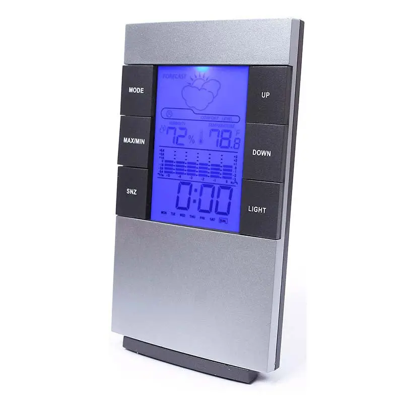 Lcd Digital Indoor Weather Thermometer Clocks Humidity Meter Hygrometer Alarm Clock 61200 2