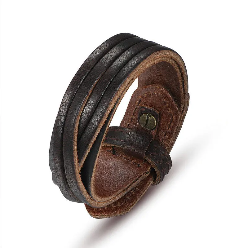 Leather Bracelet 25 Cm Adjustable Popular Bracelets For Men Birthday For Lover 0336-1 1