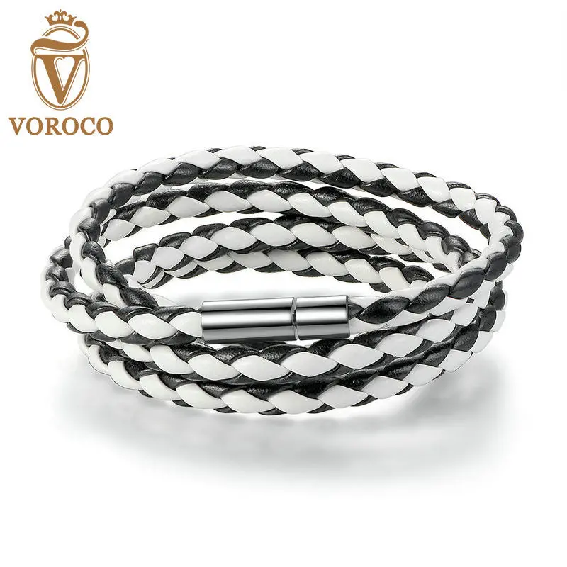 Leather Bracelet Adjustable Chain Zebra Color Leather Bracelets With Magnet Buckle Fashion 0063-4 1