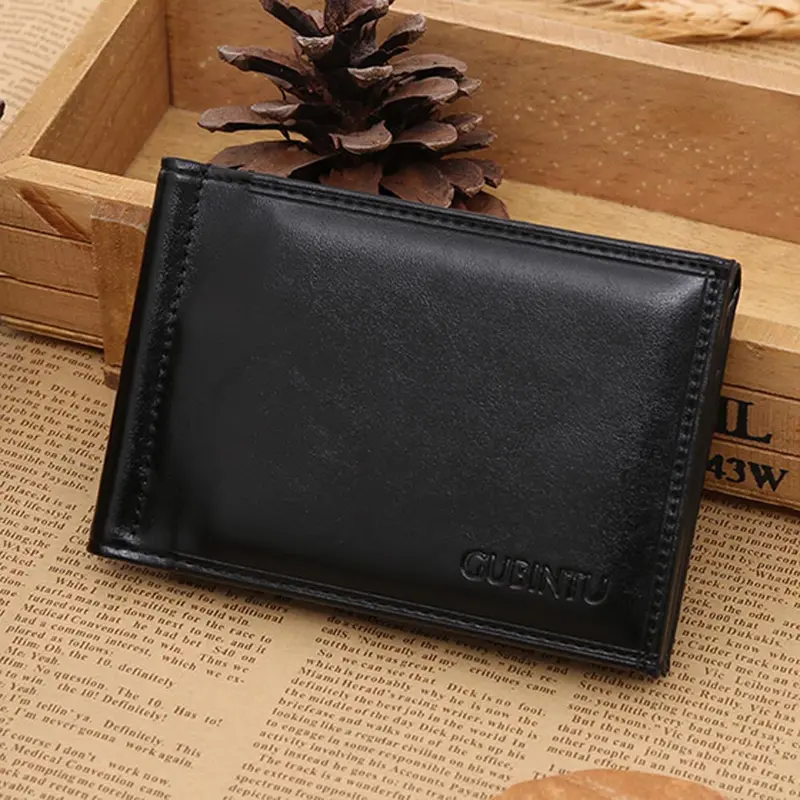 Leather Men's Wallets Purse Leather Walletscard Cash Receipt Holder Organizer Bifold Best Gift 1