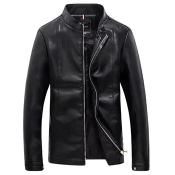 Leather Pu Zipper Jackets Coats Outwear Jaqueta Masculina Casual Slim Fit Large Size Jackets 1