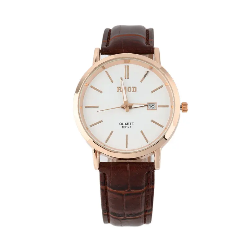 Leather Strap Wrist Watches Waterproof Business Stylecasual Quartz Wrist Watches With Calendar 1