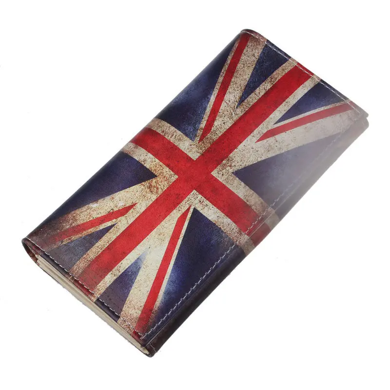 Leather Wallet Women Wallet Men Paris Tower London British Flag Pattern Long Purse Clutch Wallets Bag Card Holder 1