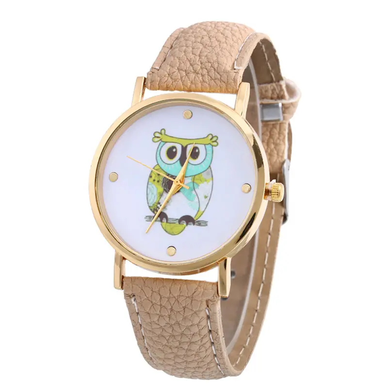 Leather Watch Women Rhinestone Watches Women Luxury Quartz Clock Relogio Feminino Owl Printed Relojes Montre 1