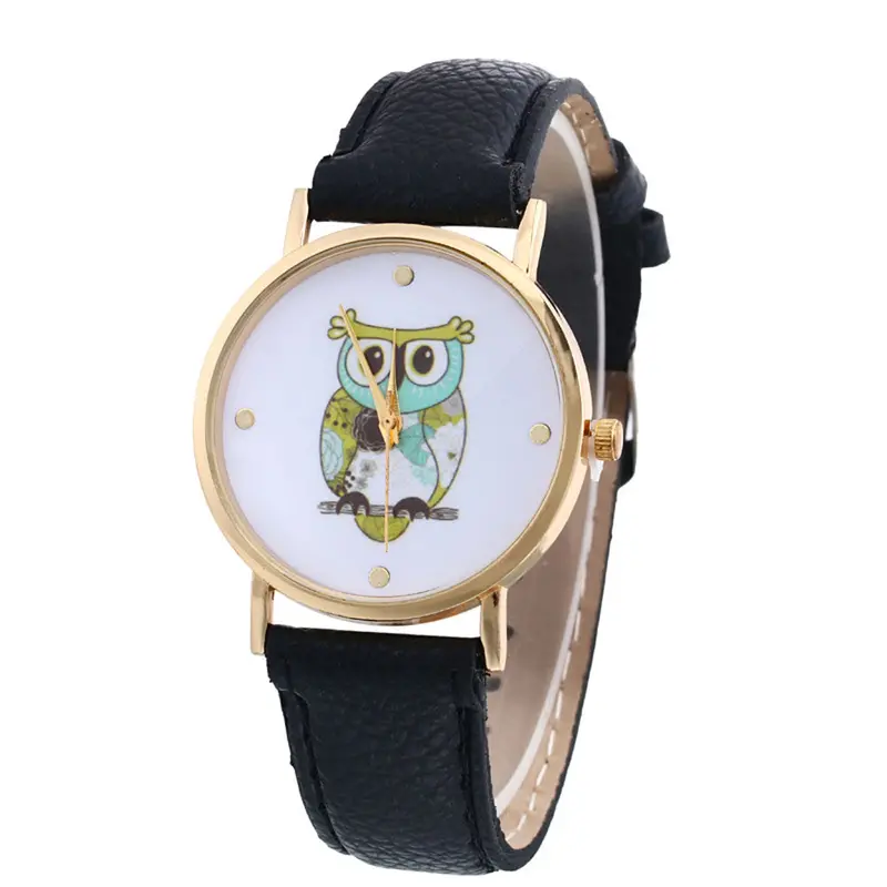 Leather Watch Women Rhinestone Watches Women Luxury Quartz Clock Relogio Feminino Owl Printed Relojes Montre 2