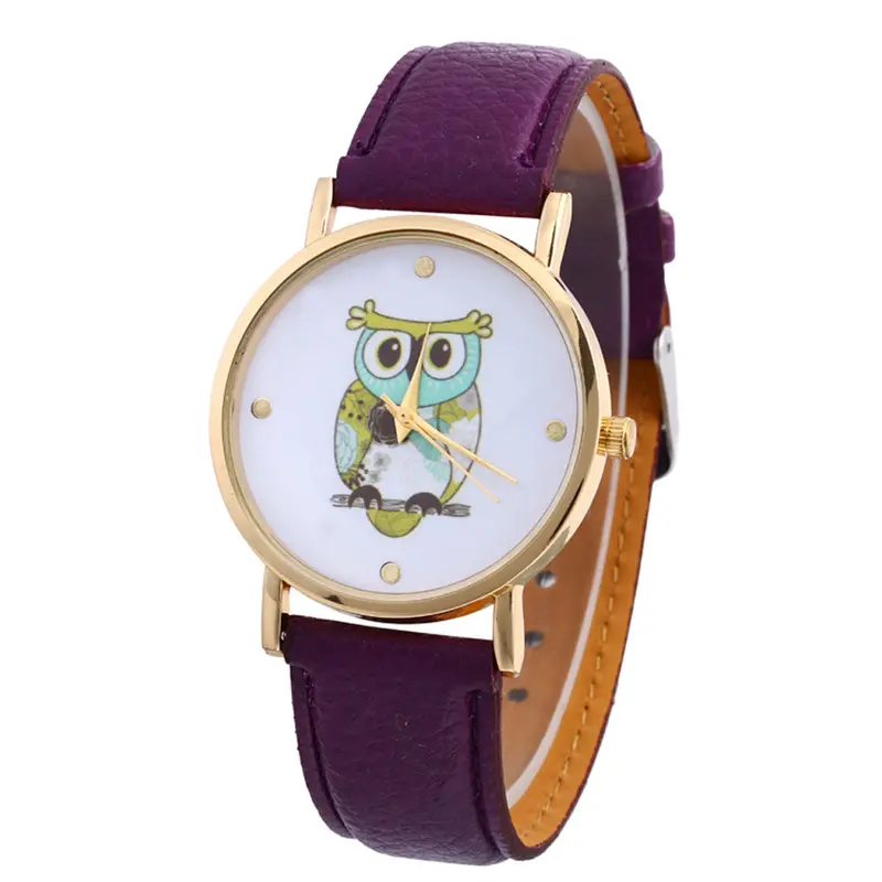 Leather Watch Women Rhinestone Watches Women Luxury Quartz Clock Relogio Feminino Owl Printed Relojes Montre 8