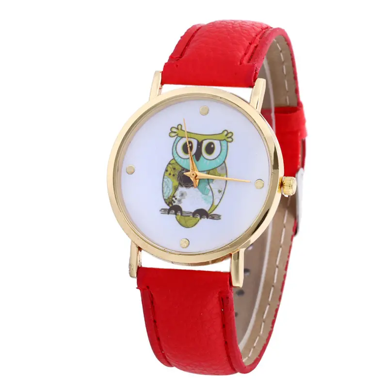 Leather Watch Women Rhinestone Watches Women Luxury Quartz Clock Relogio Feminino Owl Printed Relojes Montre 9