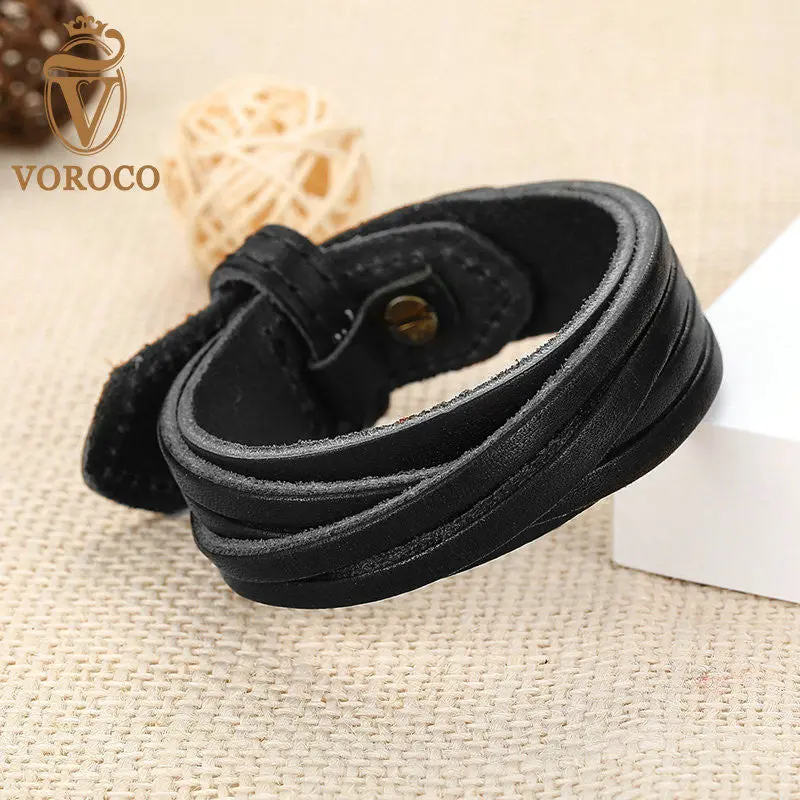 Leather With Adjustable Alloy Clasp Black Bracelets For Men Unisex For Lover 0336-2 2