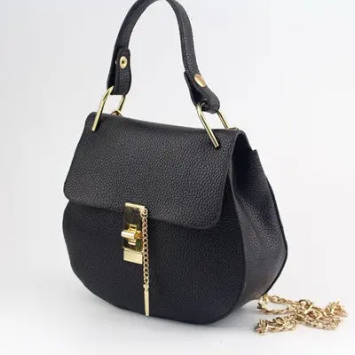 Leather Women Messenger Bag Small Crossbody Bags Vintage Chain Shoulder Bag Famous Women Handbag Purses 1