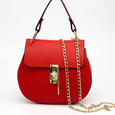 Leather Women Messenger Bag Small Crossbody Bags Vintage Chain Shoulder Bag Famous Women Handbag Purses 3