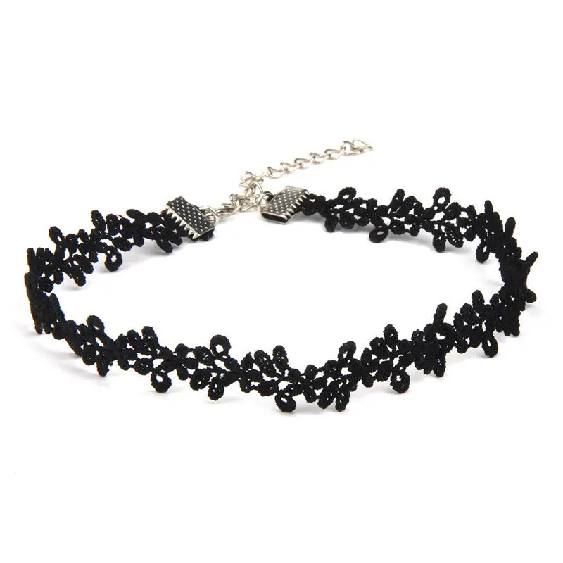 Leaves Lace Collares Vintage Tattoo Choker Necklace For Women Punk Retro Black Gothic Necklaces Feida 1