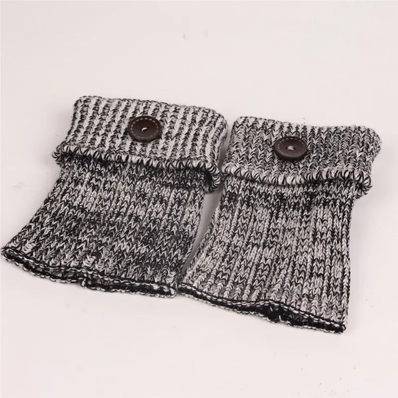 Leg Warmers Women Retro Button Crochet Knitted Stocking Leg Plush Cover Button Trim Stocking Fast Shipping Feida 1