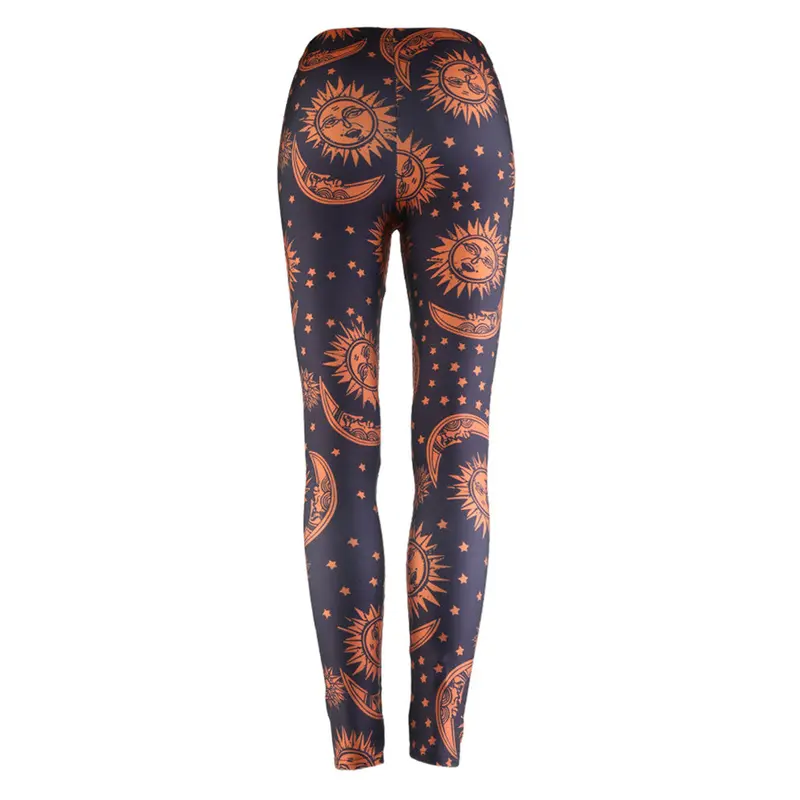 Leggings Moon Sun Print Pencil Pants Polyester Bodybuilding Fitness Clothing Elastic Leggings S-Xxxxl Size 3