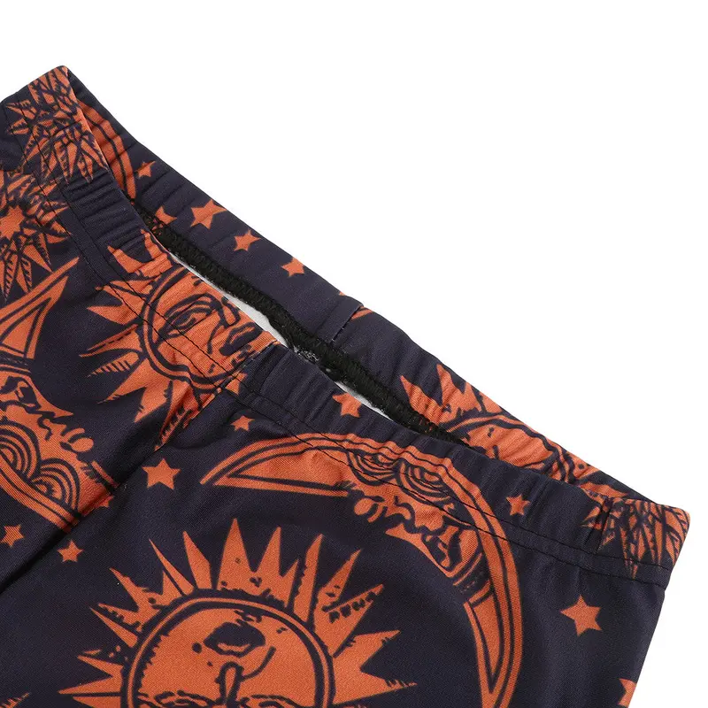 Leggings Moon Sun Print Pencil Pants Polyester Bodybuilding Fitness Clothing Elastic Leggings S-Xxxxl Size 5