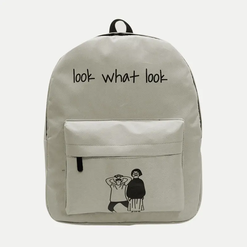 Letter Printing Canvas Backpack Women Korean Shoulder Bag Rucksack Bolsa Travel Satchel Preppy Style School Bag Mochila Feminina 1