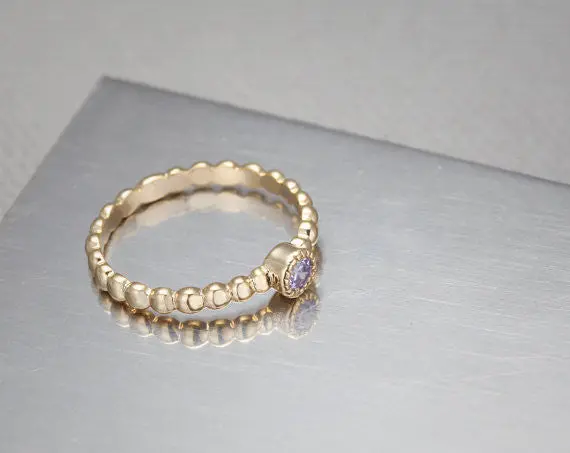Light Sapphire Cubic Ring With Twisted Ringband Silver Everyday Jewelry Simple Chic Birthday Gift 3