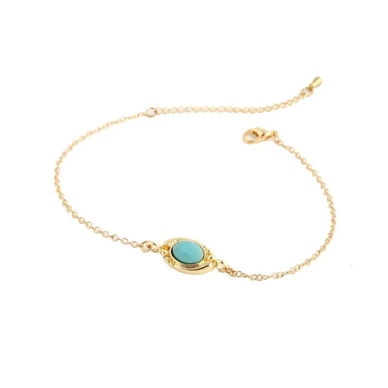 Link Chain Bracelets Bridemaids Gifts Oval Turquoise Bracelets B032 1