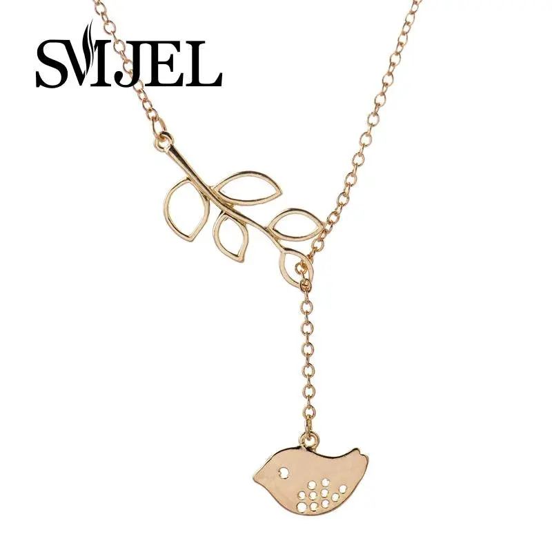 Little Bird With Branch Pendant Necklace Tiny Animal Necklaces N028 1
