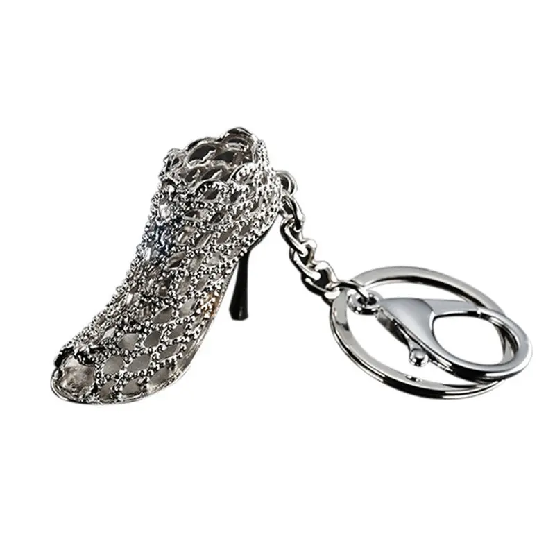 Llaveros Mujer Fancy Metal High Heel Shoe Keychain Key Ring Silver Key Chains Fast Shipping Feida 1