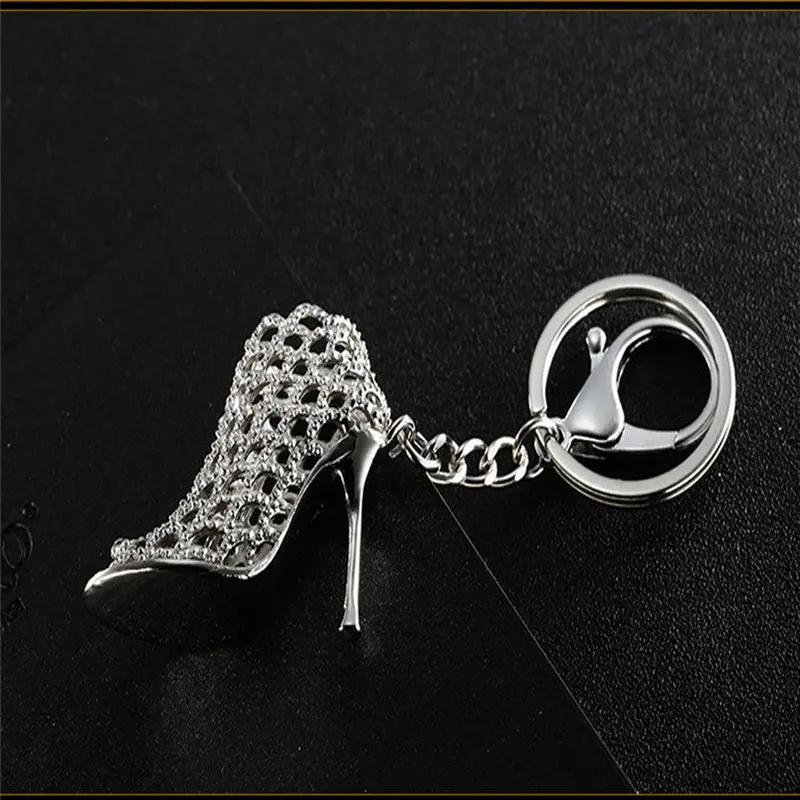 Llaveros Mujer Fancy Metal High Heel Shoe Keychain Key Ring Silver Key Chains Fast Shipping Feida 2