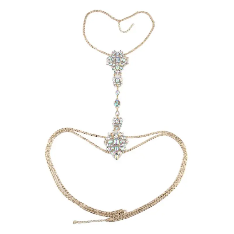 Long Body Chain Diy Handmade Luxury Blue Red Gemcrystal Necklace Pendant Set Statetvacation 1