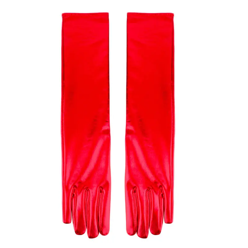 Long Faux Leather Stretch Gloves Prom Formal Evening Party 1