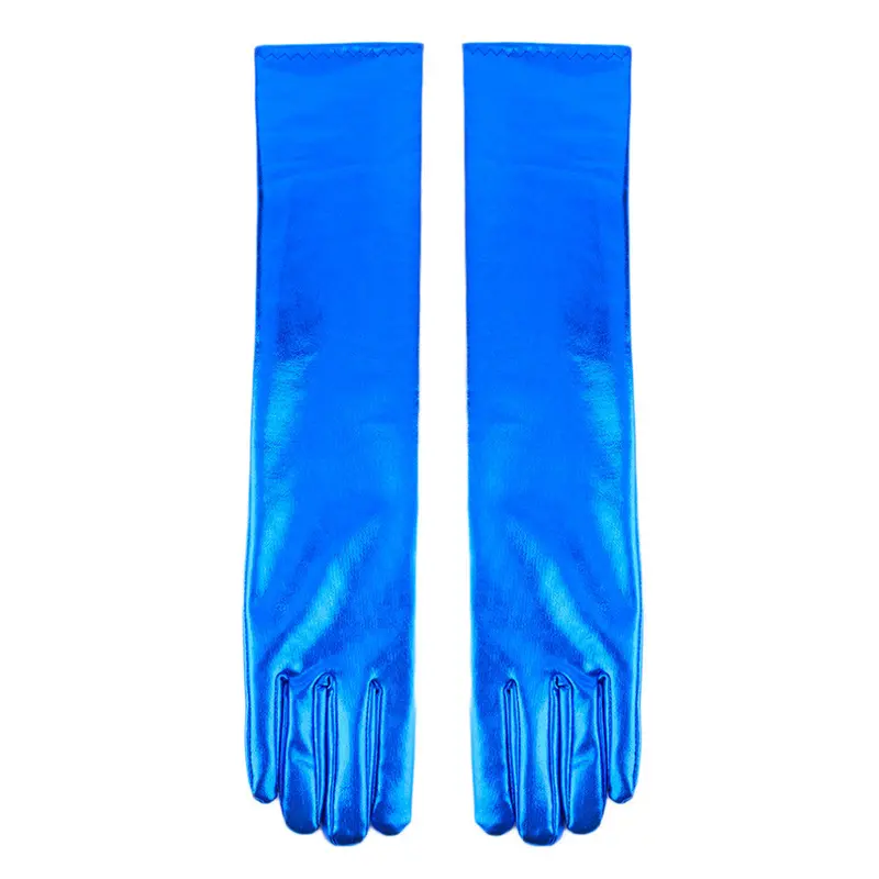Long Faux Leather Stretch Gloves Prom Formal Evening Party 2