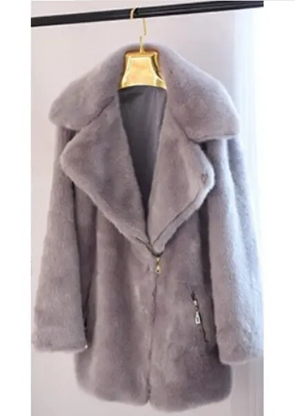 Long Hairy Shaggy Long Faux Fur Coat Women Lapel Faux Mink Fur Long Coats Warm Outerwear 3 Colors 9