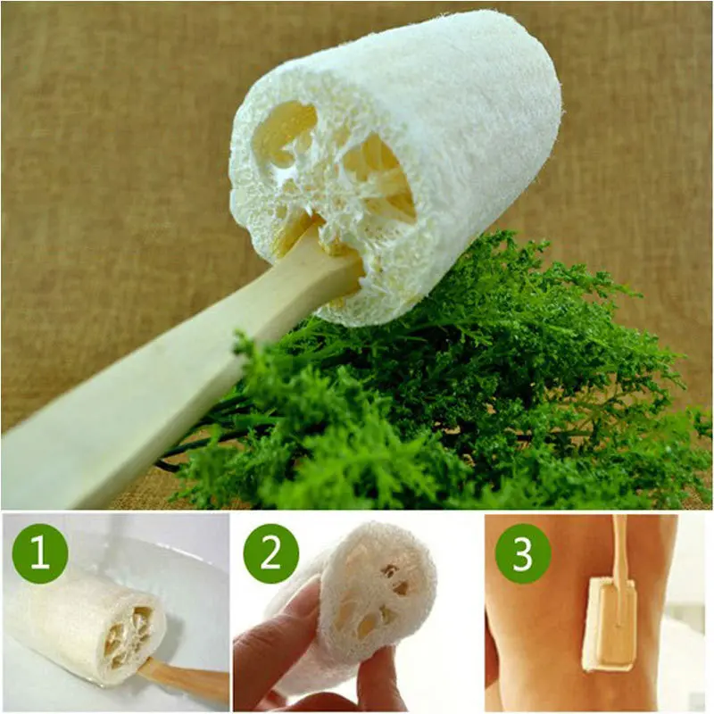 Long Handle Shower Bath Loofah Sponge Body Brush Dull Wipe Luffa Wash Skin Care55243 1