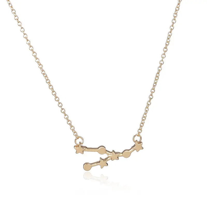 Long Necklace Gold Plated Taurus Zodiac Sign Astrology Pendant Necklaces N156 1