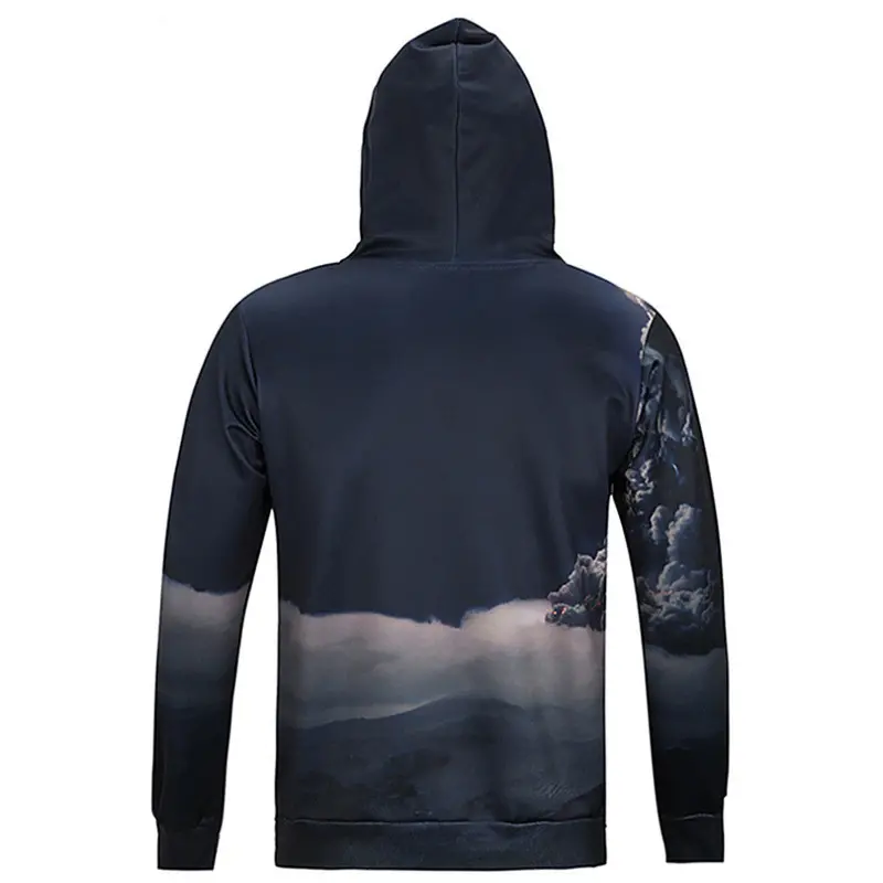 Long Sleeve 3D Print Flashing-Lightning-Cat Hoody Sweatershirts With Hat Pullover Sportwear L6009 2