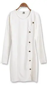 Long Sleeve Button Pattern Women Dress Plus Size O Neck Knitted Office Wear Dress Sexy Bodycon Dress Women 5