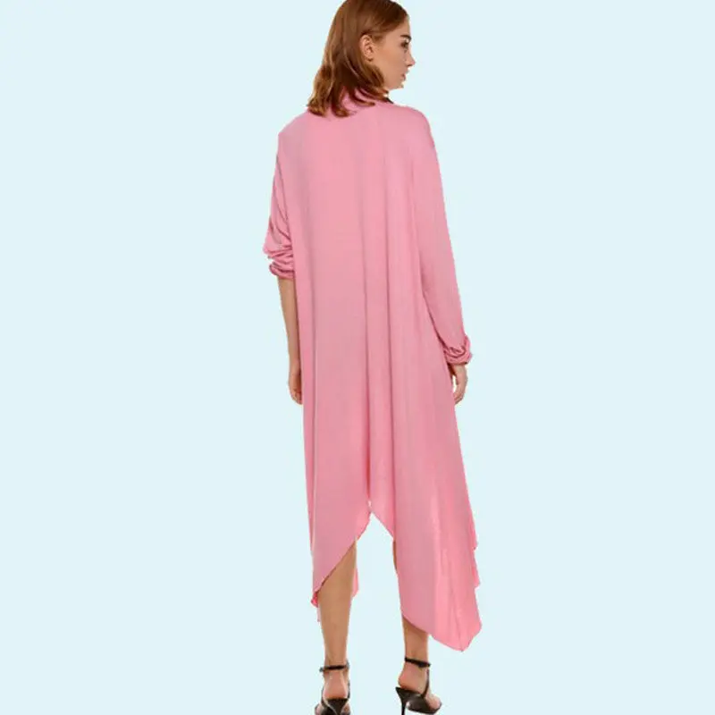 Long Sleeve Cardigan Women Black Irregular Cotton Trench Coat Ladies Open Stitch Knit Maxi Cardigan 3