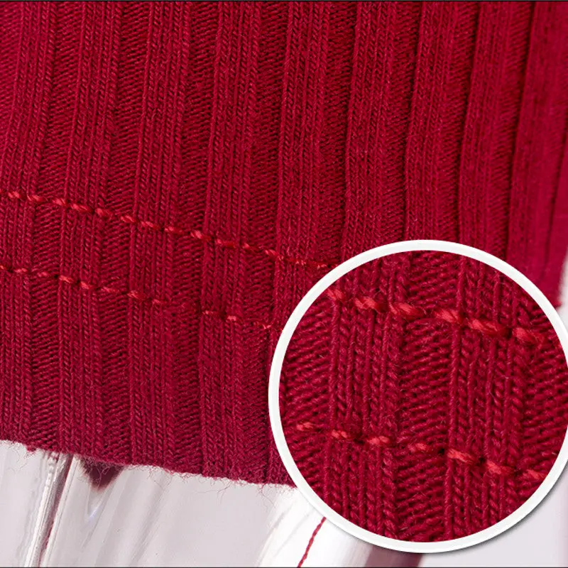 Long Sleeve Dress Off Shoulder Knitted Dress Elegant Knee-Length Sexy Bodycon Dress Slash Neck Sweater Dresses Femme 10