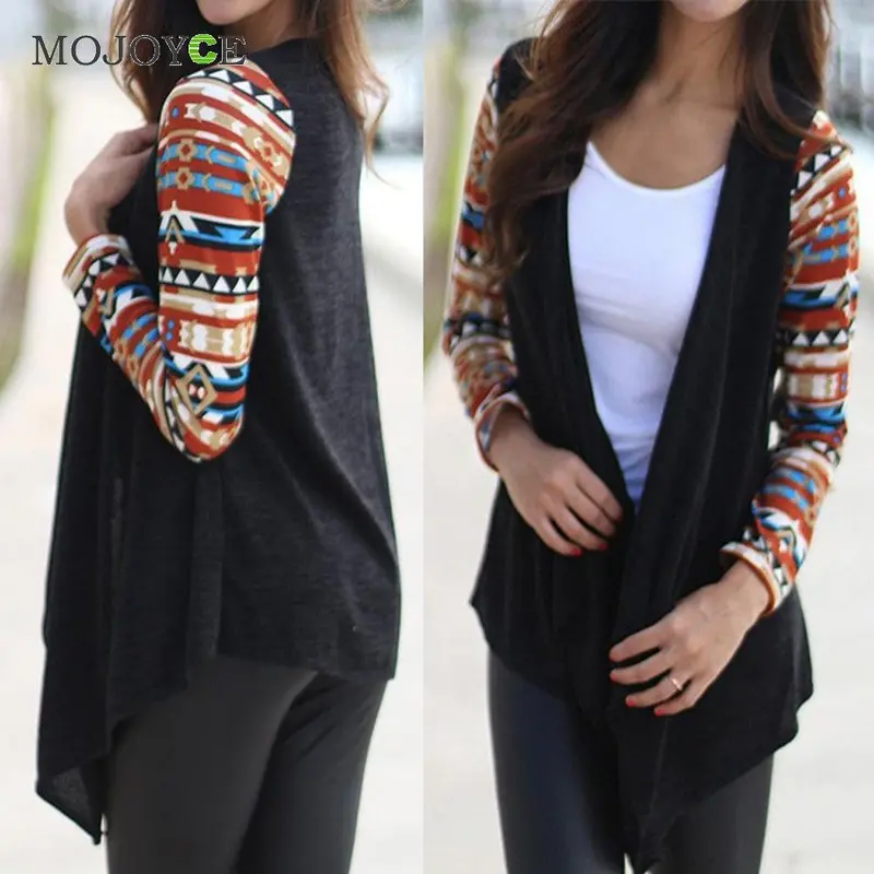 Long Sleeve Knitted Women Cardigan Loose Oversize Sweater Outwear Coat Ptrinting Poncho Cardigan Women Christmas Sweater 3