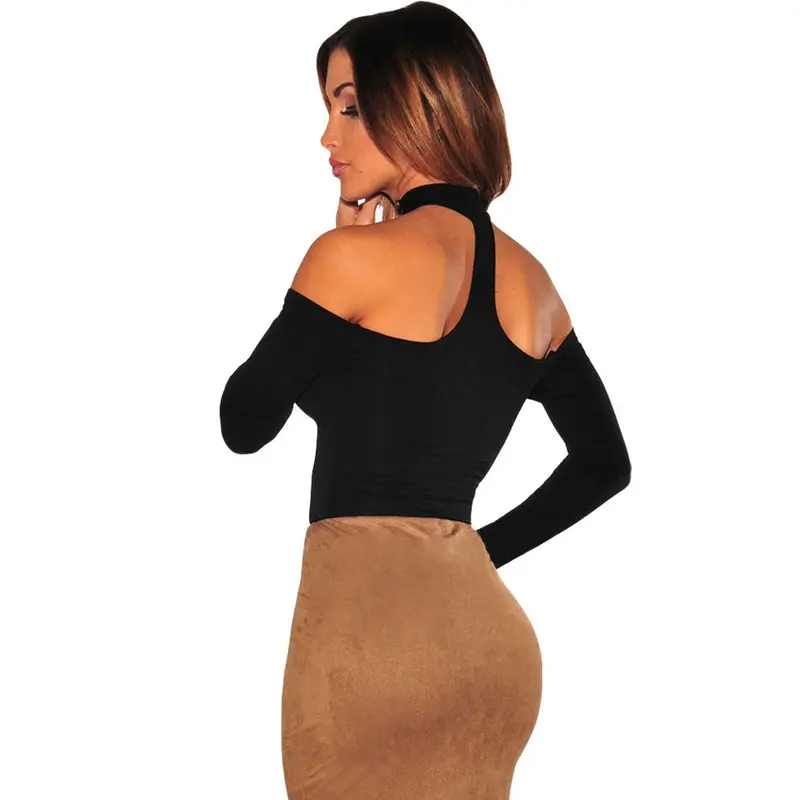 Long Sleeve Off The Shoulder Bodysuit Top Sexy Black Bodycon Long Sleeve Jumpsuit Bodysuits Romper 5