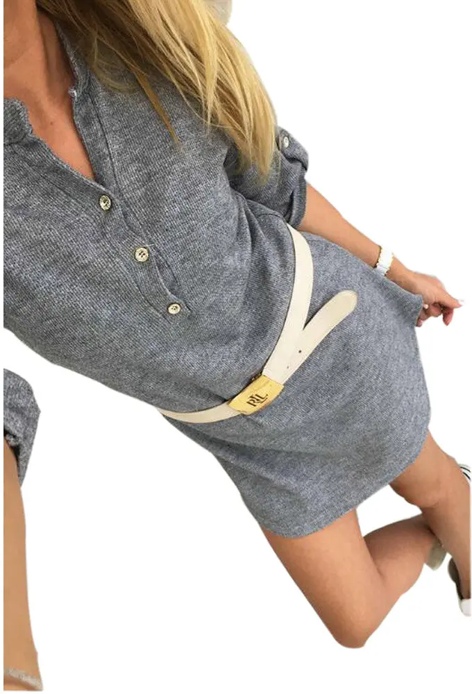 Long Sleeve V-Neck Button Sexy Knitted Dress Sweater Dress Women Casual Bodycon Sweater Dress Vestidos Gv347 4