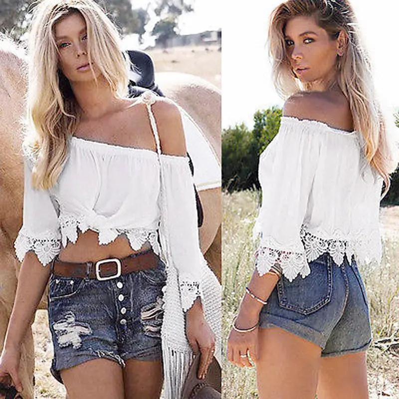 Long Sleeve Vintage Blouse Off-Shoulder Lace Shirt Blusas Feminino Ladies Blouses Womens Top White Blouse Girl's Top Blouse 2