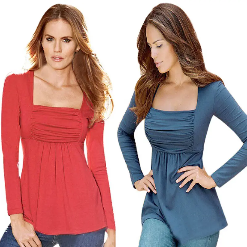 Long Sleeve Women Ladies Blouse Cotton Blend Sexy Casual Shirt Plus Size Women Loose Tops Blusas Blouse Pure Color Shirt Top 3