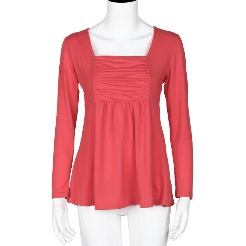 Long Sleeve Women Ladies Blouse Cotton Blend Sexy Casual Shirt Plus Size Women Loose Tops Blusas Blouse Pure Color Shirt Top 6