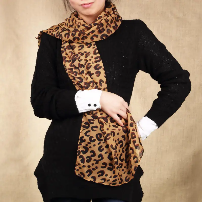 Long Style Wrap Lady Shawl Leopard Scarf Scarves Stole Yks 2