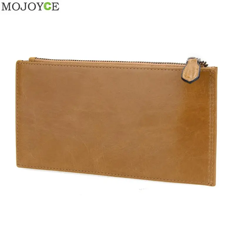 Long Zipper Cow Leather Wallet Purse Detachable Card Slots Pocket Genuine Leather Long Slim Men's Wallets Cow Leather Purses 3