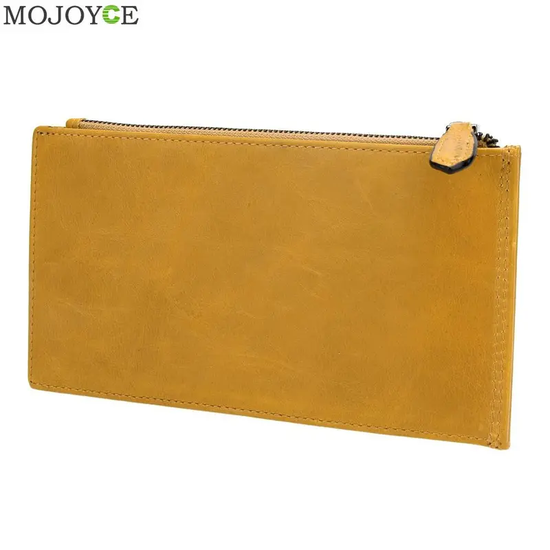 Long Zipper Cow Leather Wallet Purse Detachable Card Slots Pocket Genuine Leather Long Slim Men's Wallets Cow Leather Purses 4