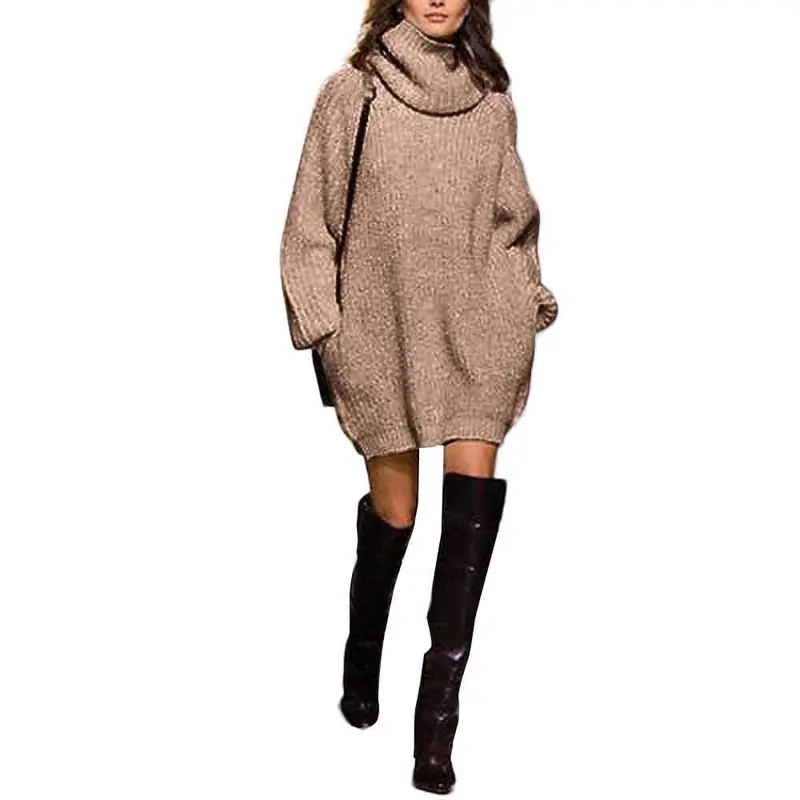 Loose Comfortable Dresses For Women Ladies Knitting Long Sleeve Sweater Dress Vintage Vestidos De Festa Feida 1