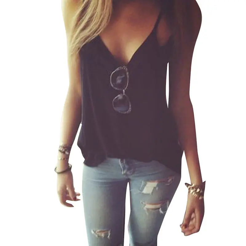 Loosewomen Vest Top Sleeveless Shirt Blouse Casual Tank Top 1