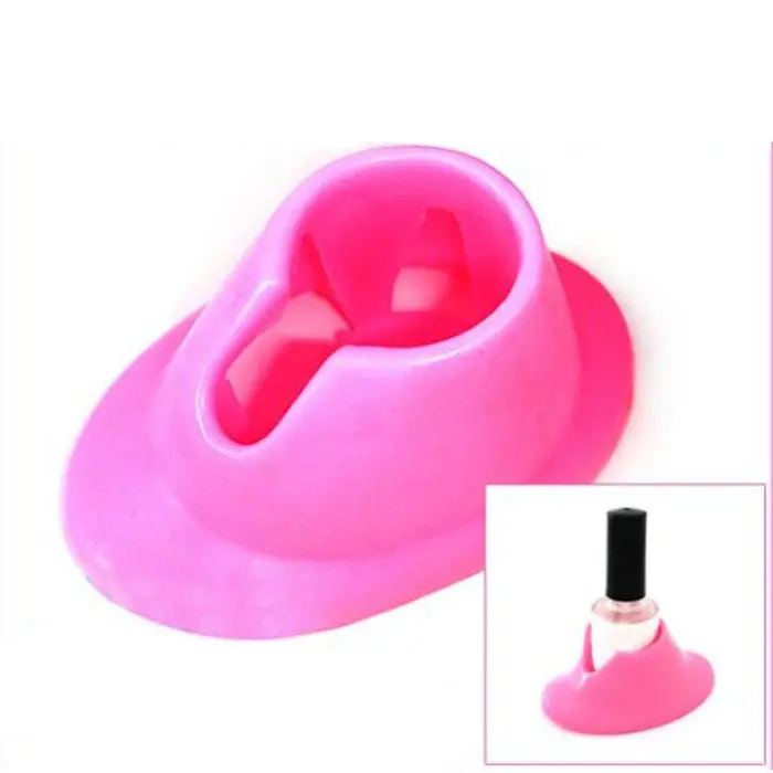 Lots 2 Pro White Adult Woman Rubber Bottle Holder For Nail Art Varnish Polish Seat Tool 1